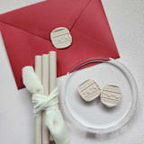 "Customizable Color LOVE Square Self-adhesive Wax Seals, Set of 5" - Wax Seals in beige by MC silverlinings