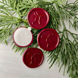 "Burgundy Holiday Bow Wax Seal - Set of 10" - Wax Seals in red by Honey Silks Co