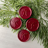 "Burgundy Holiday Bow Wax Seal - Set of 10" - Wax Seals in red by Honey Silks Co