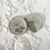 "Queen Anne's Lace and Leaf in Linen Wax Seals | Pack of 10" - Wax Seals in gray by Caitlin Home
