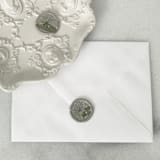 "Queen Anne's Lace and Leaf in Linen Wax Seals | Pack of 10" - Wax Seals in gray by Caitlin Home