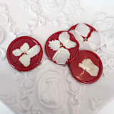 "White Hydrangea Wax Seal in Red | Pack of 10" - Wax Seals in red by Caitlin Home
