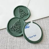 "Olive Green "Merry Christmas" Tree Calligraphy wax seal sticker | Set of 10" - Wax Seals in green by Maria Ferrer G.