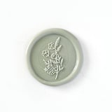 "Delicate Flower Wax Seal in Thyme, Pack of 10" - Wax Seals in green by Abby Choi