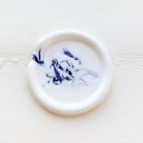 "Something Blue - White- Customizable Shape- Set of 25 Hand-crafted Wax Seals with Organic Dried Florals" - Wax Seals in white by Inkspiringletters