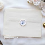 "Something Blue - White- Customizable Shape- Set of 25 Hand-crafted Wax Seals with Organic Dried Florals" - Wax Seals in white by Inkspiringletters