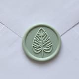 "Customizable Color Monstera Self-Adhesive Wax Seals, Set of 5" - Wax Seals in green by MC silverlinings