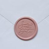 "Customizable Color Save the Date Self-adhesive Wax Seals in Cursive, Set of 5" - Wax Seals in pink by MC silverlinings