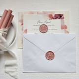"Customizable Color Save the Date Self-adhesive Wax Seals in Cursive, Set of 5" - Wax Seals in pink by MC silverlinings