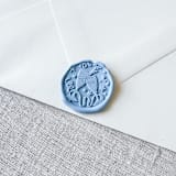 "Dusty Blue celebration wax seal stickers - Champagne toast | Set of 10" - Wax Seals in blue by Maria Ferrer G.