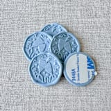 "Dusty Blue celebration wax seal stickers - Champagne toast | Set of 10" - Wax Seals in blue by Maria Ferrer G.