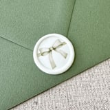 "Green Watercolor Bow wax seal sticker | Set of 10" - Wax Seals in green by Maria Ferrer G.