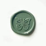 "Butterfly in Sequoia, Pack of 10" - Wax Seals in green by Abby Choi