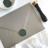 "Butterfly in Sequoia, Pack of 10" - Wax Seals in green by Abby Choi