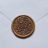 "Customizable Color Forest Leaves Self-Adhesive Wax Seals, Set of 5" - Wax Seals in natural by MC silverlinings
