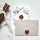 "Customizable Color Forest Leaves Self-Adhesive Wax Seals, Set of 5" - Wax Seals in natural by MC silverlinings