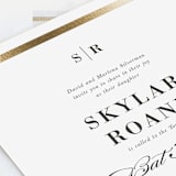 "Classic Monogram" - Mitzvah Invitations in Powder by Stacey Meacham - Detail