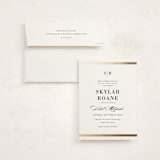 "Classic Monogram" - Mitzvah Invitations in Powder by Stacey Meacham - Invitation with Envelope