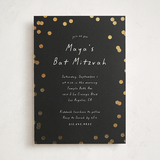 "Simple Confetti" - Mitzvah Invitations in Midnight by Erin L. Wilson - Front