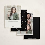 "Simple Confetti" - Mitzvah Invitations in Midnight by Erin L. Wilson - Back of Card Options