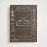 "Gilded NYC" - Mitzvah Invitations in Beetle by Teju Reval - Front