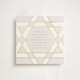 "Square Star of David" - Mitzvah Invitations in Cream by Stacy Maalouf - Front
