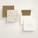 "Square Star of David" - Mitzvah Invitations in Cream by Stacy Maalouf - Assembled