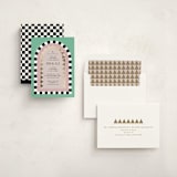 "Hollywood Deco" - Mitzvah Invitations in Aqua by Becky Nimoy - Assembled