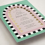 "Hollywood Deco" - Mitzvah Invitations in Aqua by Becky Nimoy - Detail