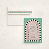 "Hollywood Deco" - Mitzvah Invitations in Aqua by Becky Nimoy - Invitation with Envelope