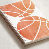 "Basketball" - Notebook in Pumpkin by Corinne Malesic - Binding Detail