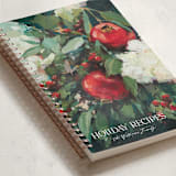 "Pomegranate" - Notebook in Crimson by Wendy Keller - Binding Detail