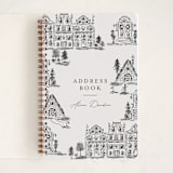 "Holiday House Toile" - Notebook in Coal by Jackie Crawford - Front