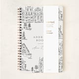 "Holiday House Toile" - Notebook in Coal by Jackie Crawford - Wrap
