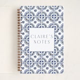 "watercolor tile" - Notebook in Cobalt by Katharine Watson - Front