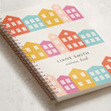 "Little Houses" - Notebook in Persimmon by Amber Barkley - Binding Detail