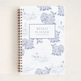 "Coastal Toile" - Notebook in Periwinkle by Jenna Holcomb - Front