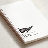 "Vintage Pennant" - Notebook in Licorice by Oscar and Emma - Karly Depew - Binding Detail