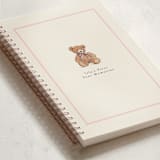"Antique Teddy Bear" - Notebook in Petal by Becky Nimoy - Binding Detail