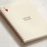 "Red Hearts" - Notebook in Champagne by Helena Vitto - Binding Detail