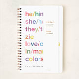 "Pronouns" - Notebook in Crimson by Jennifer Lew - Wrap