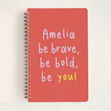 "Be You" - Notebook in Papaya by Maria Alou - Front