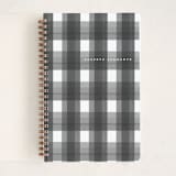 "Plaid Paper" - Notebook in Charcoal by Corinne Malesic - Front
