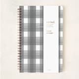 "Plaid Paper" - Notebook in Charcoal by Corinne Malesic - Wrap