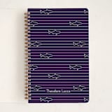 "Shark Stripe" - Notebook in Mulberry by Ro Pacifico - Front