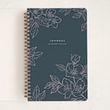 "Sketched Florals" - Notebook in Navy by Vera Lim - Front