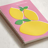 "Lively Lemons" - Notebook in Carnation by Kristiina Almy - Binding Detail