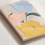"Bold Flowers." - Notebook in Peach by Vera Lim - Binding Detail