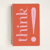 "think!" - Notebook in Pink Raspberry by Christie Garcia - Front