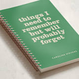 "Things I Forget" - Notebook in Evergreen by Beth Vassalo - Binding Detail
